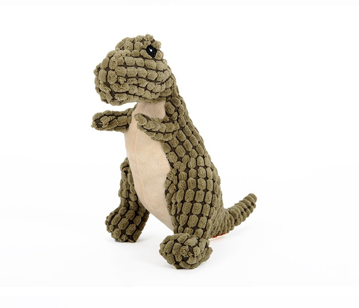 Giant Dinosaur Interactive Dog Toy Plush Chew Toy with Squeakers for Large Dogs & Chihuahuas