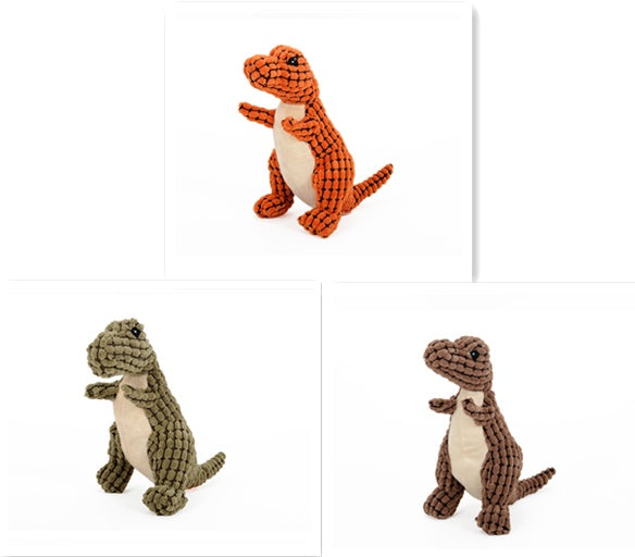 Giant Dinosaur Interactive Dog Toy Plush Chew Toy with Squeakers for Large Dogs & Chihuahuas