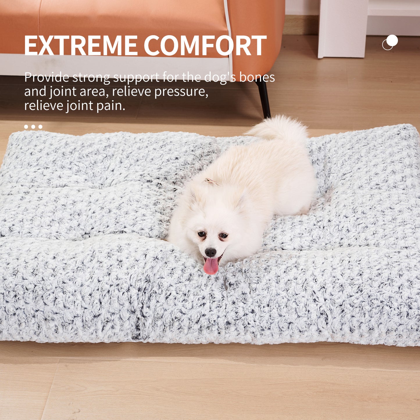 Soft Rose Velvet Dog Bed Thickened, Washable & Fluffy Pet Mat
