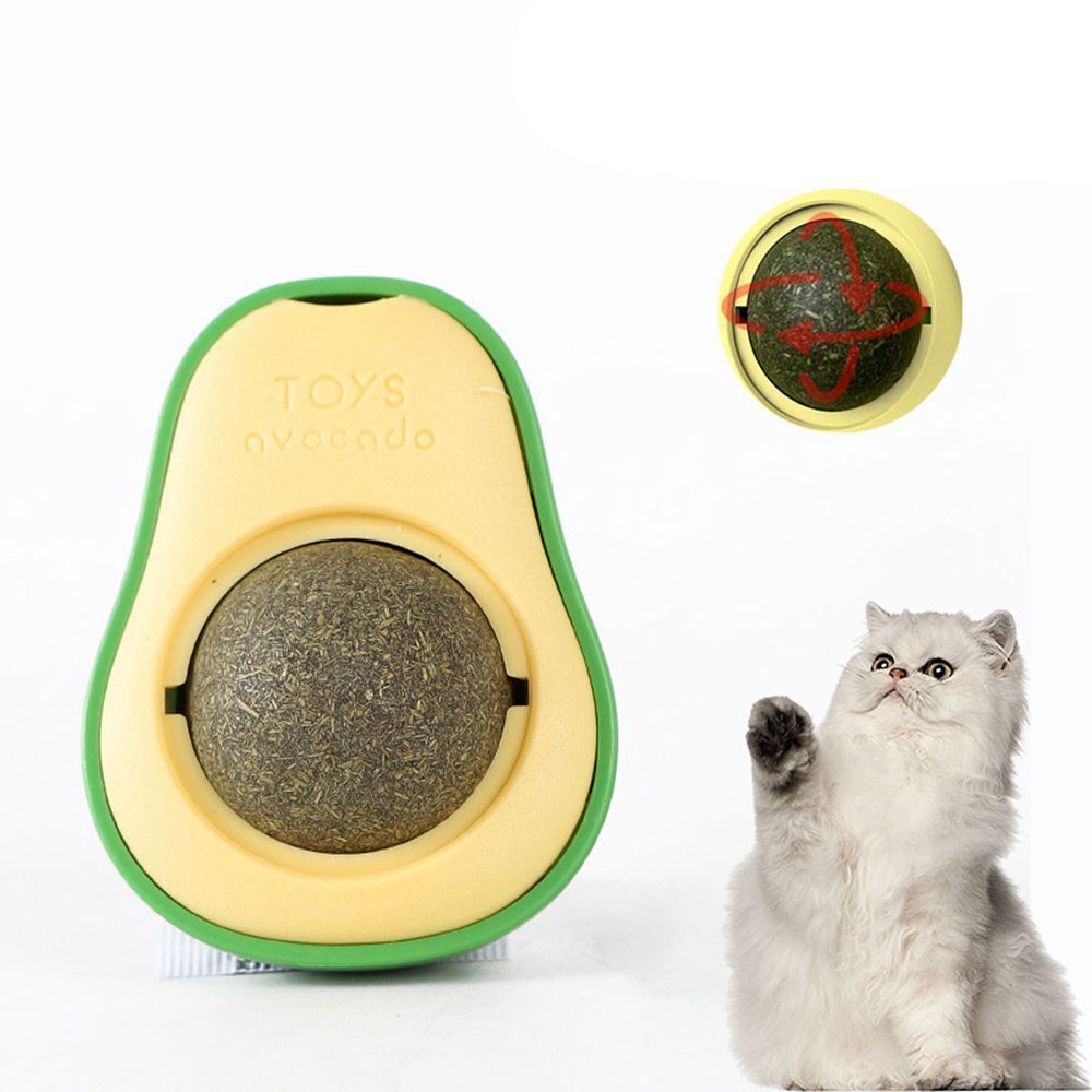 Cute Avocado Catnip Toy Interactive Teeth Cleaning & Mint Ball for Cats