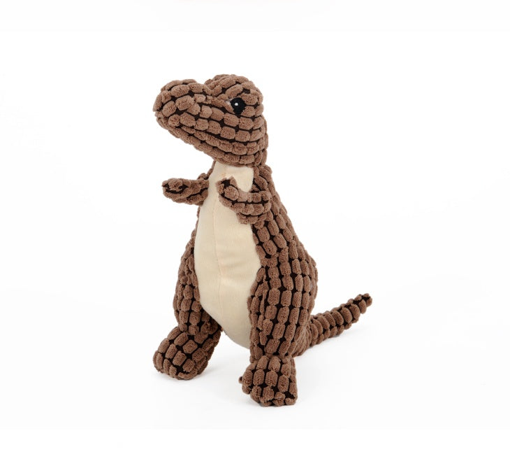 Giant Dinosaur Interactive Dog Toy Plush Chew Toy with Squeakers for Large Dogs & Chihuahuas