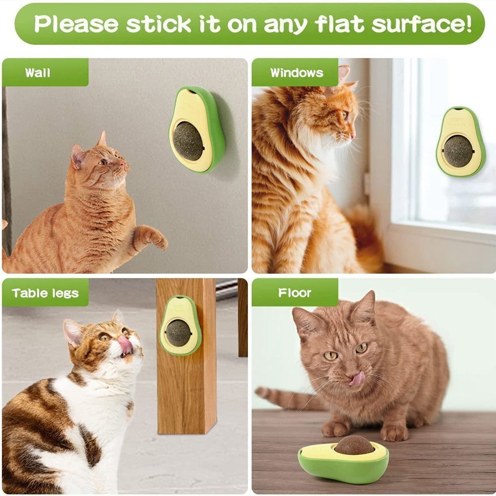 Cute Avocado Catnip Toy Interactive Teeth Cleaning & Mint Ball for Cats