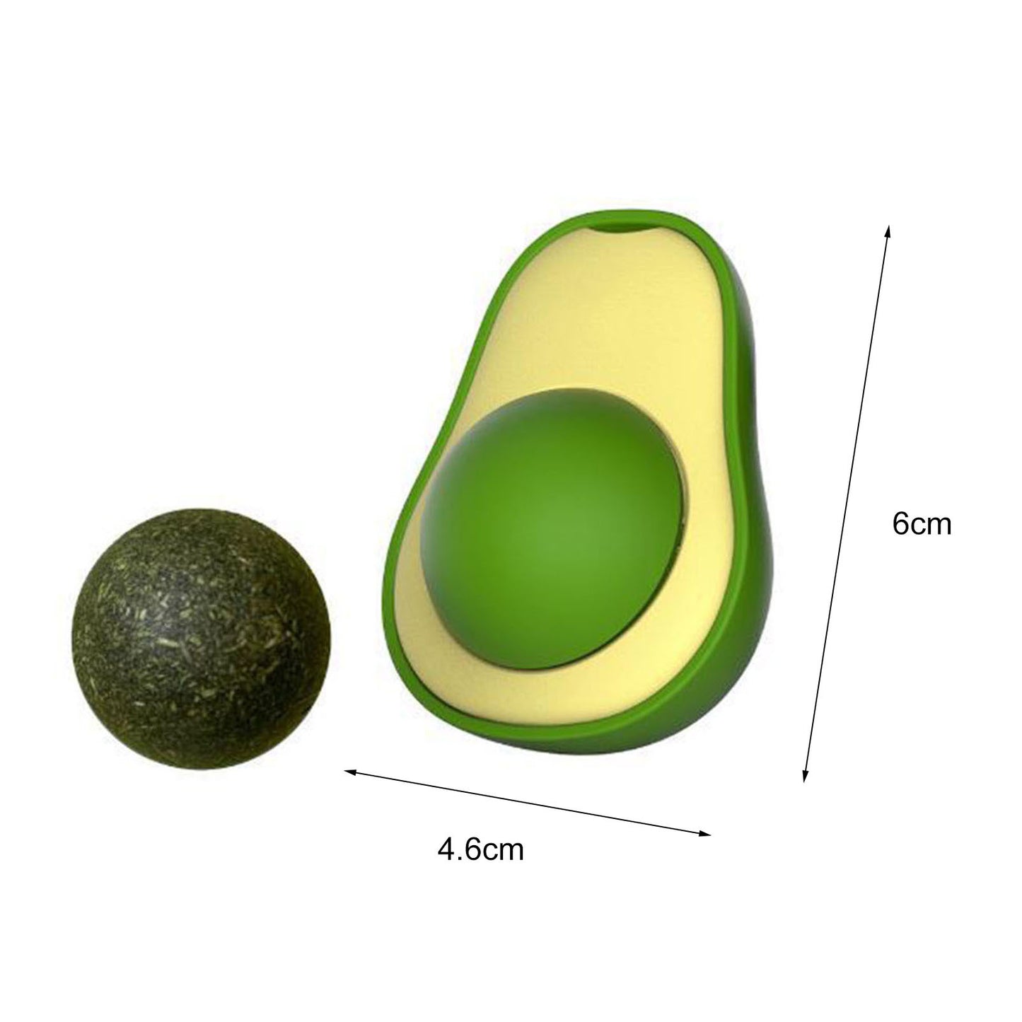 Cute Avocado Catnip Toy Interactive Teeth Cleaning & Mint Ball for Cats
