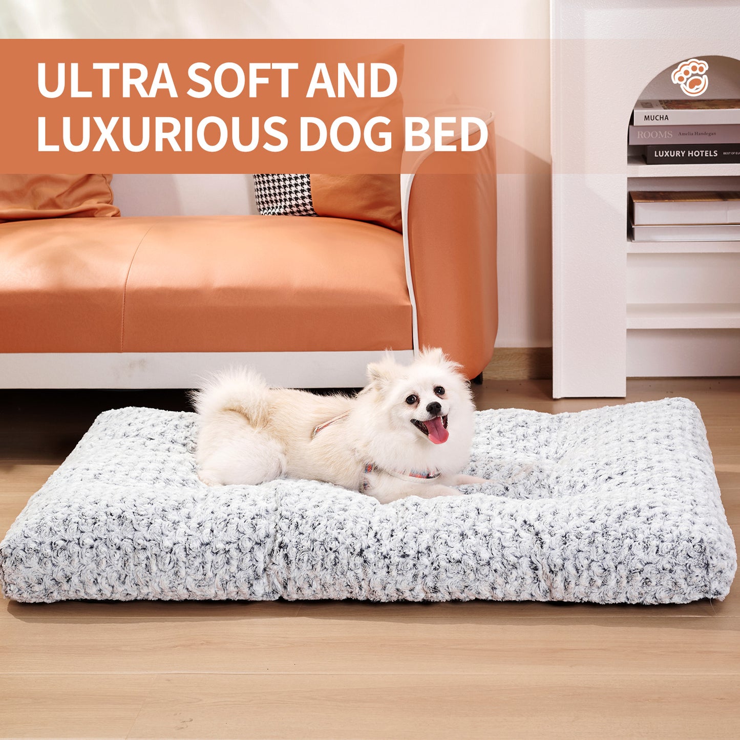 Soft Rose Velvet Dog Bed Thickened, Washable & Fluffy Pet Mat