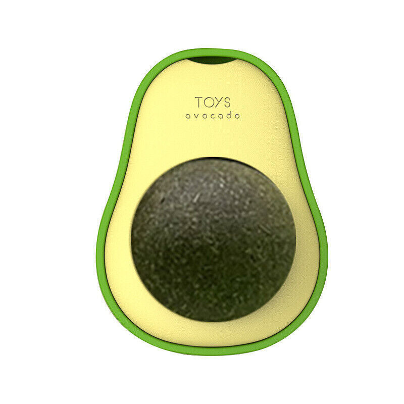 Cute Avocado Catnip Toy Interactive Teeth Cleaning & Mint Ball for Cats