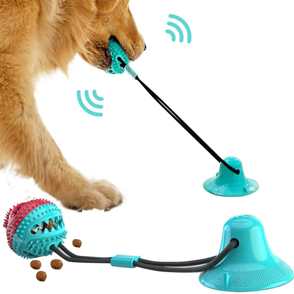 Interactive Silicone Suction Cup Tug Dog Ball Toy Chew, Bite & Tooth Cleaning Pet Accessory